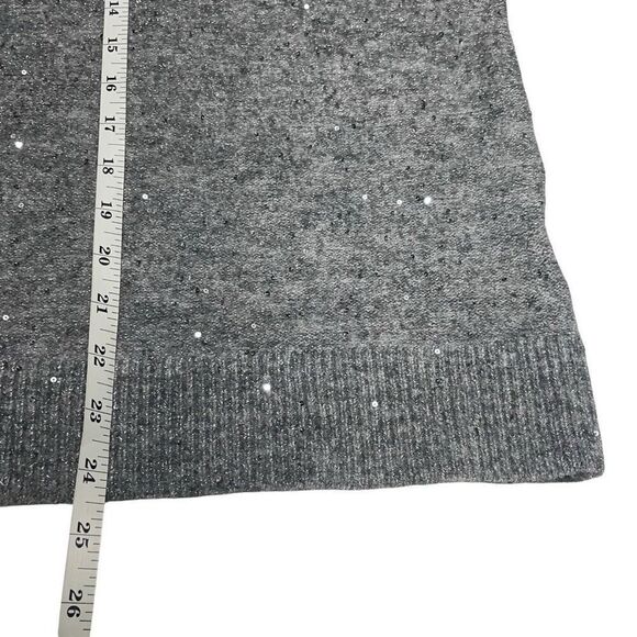 H&M Gray Melange and Sequin Embellished Crew Sweater - Picture 8 of 9